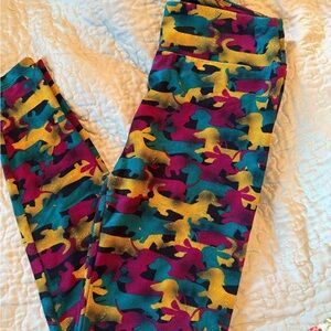 Colorful Camo Dachshund Leggings